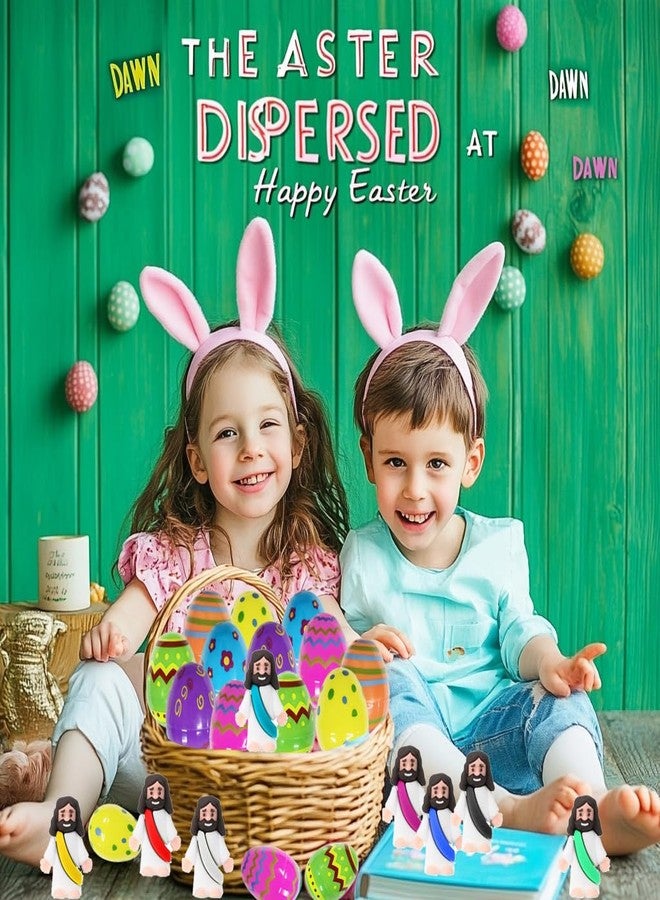 Cherislpy 24 Pcs Prefilled Easter Eggs with Mini Jesus Figurines Resin Toys Great for Kids Girls Boys Toddlers Easter Egg Hunt Fillers Easter Basket Stuffers Party Favors Gifts - Image 5